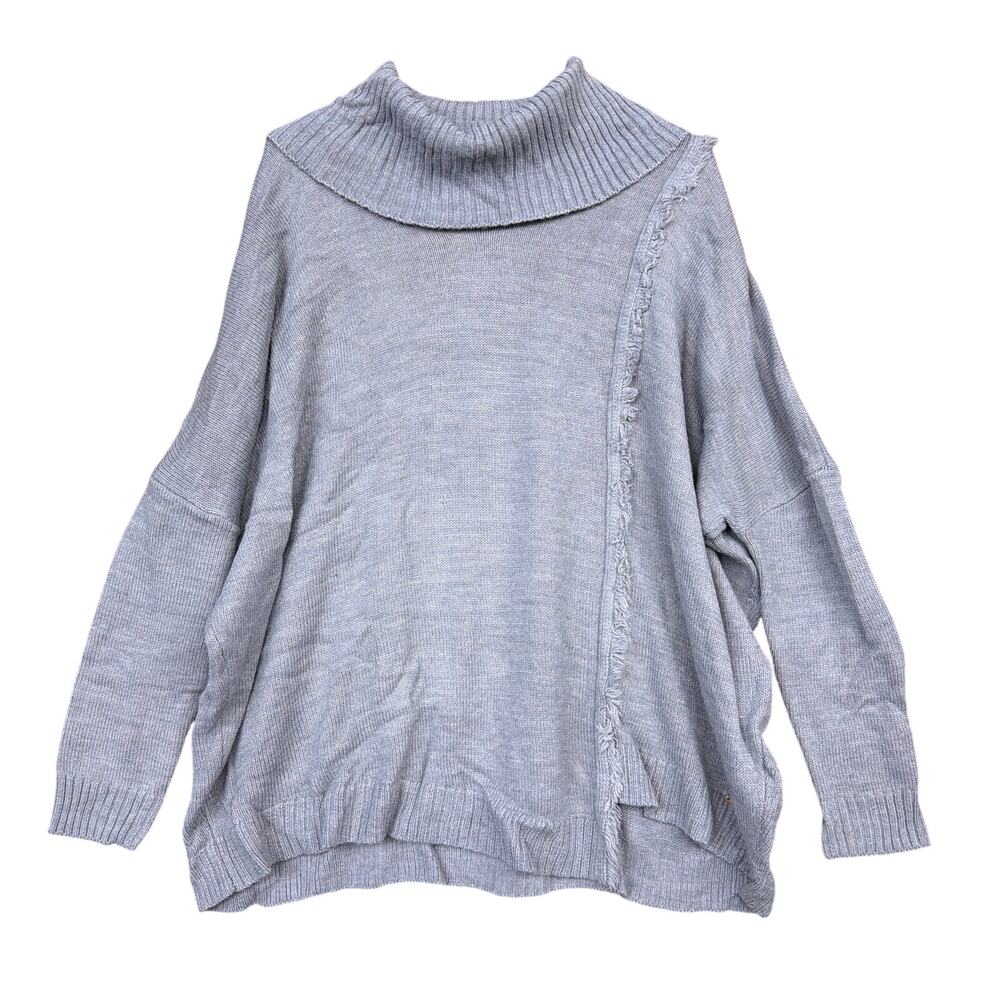 Ivanka Trump Womens Sweater Gray Cowl Neck Oversized Pullover Long Sleeve M